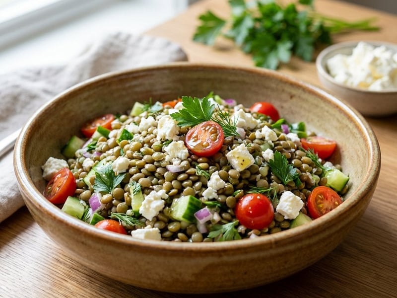 Linsensalat mit Feta | Mediterran & Gesund