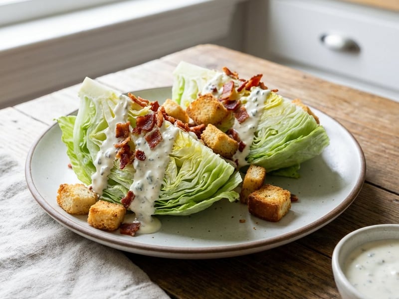 Eisbergsalat mit Blauschimmelkäse-Dressing