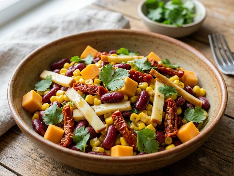 Bunter Salat mit Bohnen und Käse