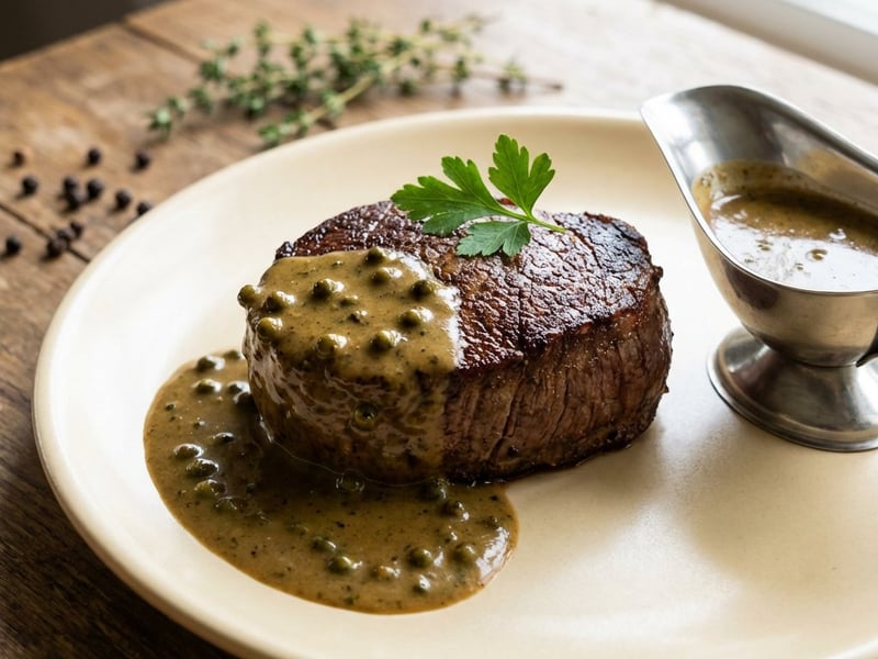 Beef Fillet Steak with Pepper Sauce