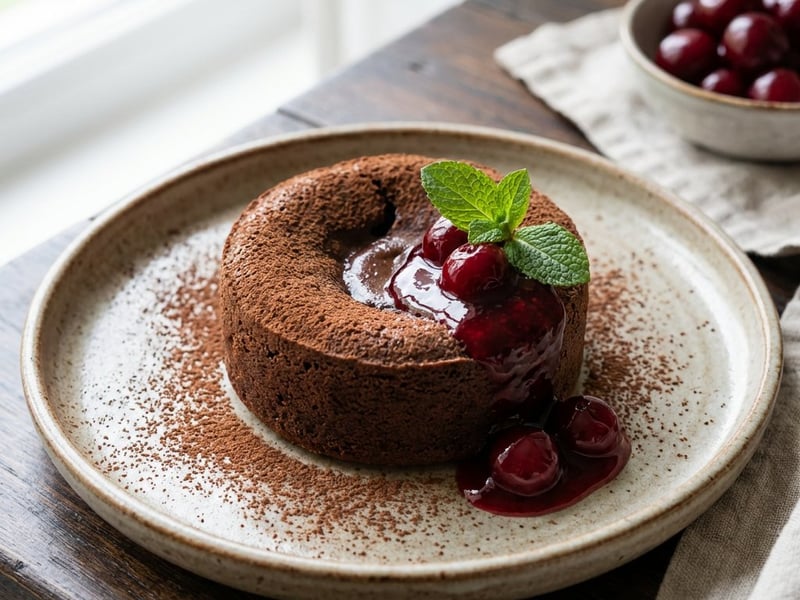 Schokoladenfondant mit Sauerkirschsauce