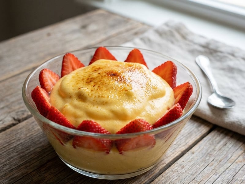 Sabayon mit frischen Erdbeeren