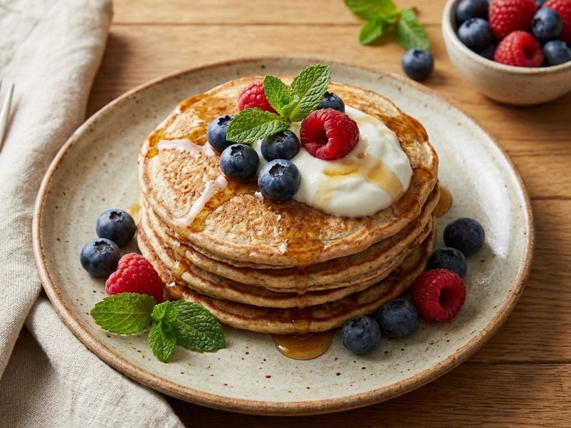 Fluffige Haferflocken-Bananen-Pancakes