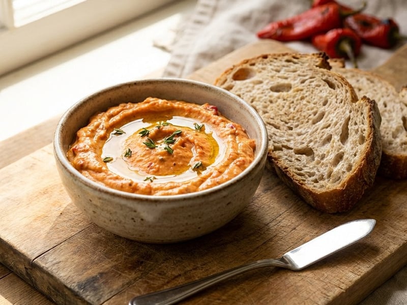 Paprika-Frischkäse-Aufstrich mit gerösteter Paprika