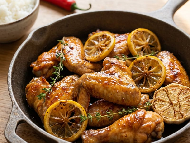 Honig-Hähnchen mit Knoblauch und Thymian