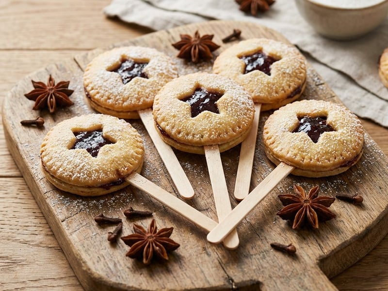Pflaumenmus Pie Pops am Stiel
