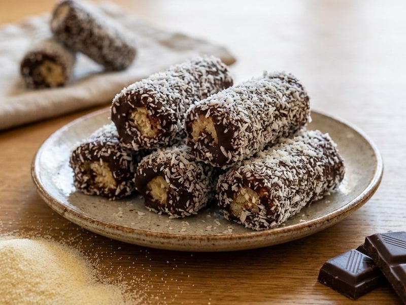 Kokos-Schoko-Röllchen | Traditionelles Konfekt ohne Backen