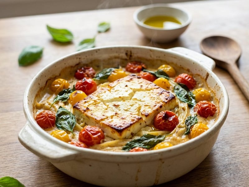 Pasta with Baked Feta and Cherry Tomatoes
