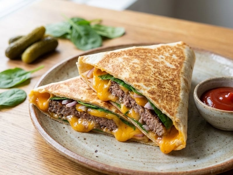 Überbackene Burger-Tortillas