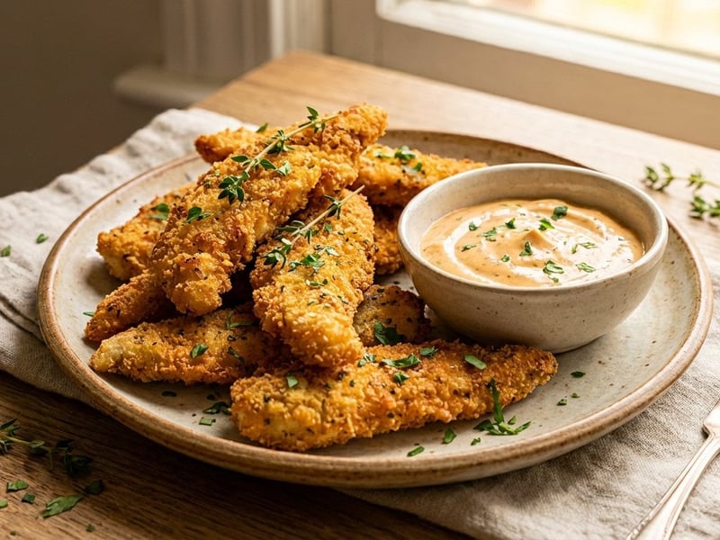 Glutenfreie Kräuter-Schnitzel mit Orangen-Dip