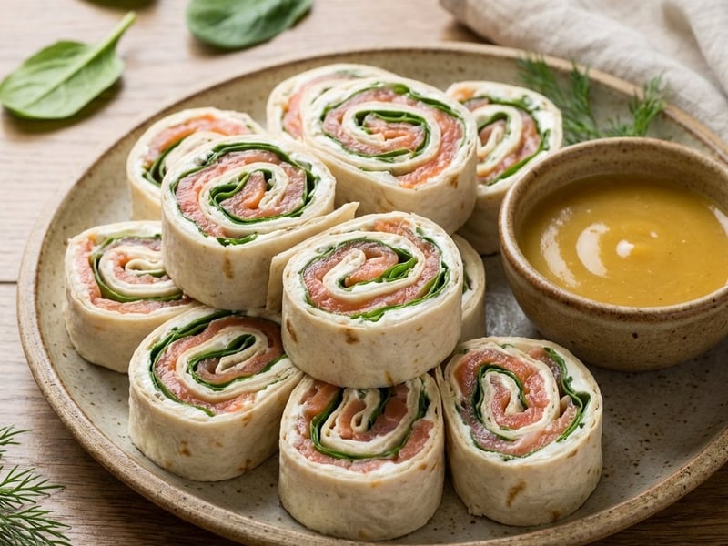 Lavash Rolls with Smoked Salmon
