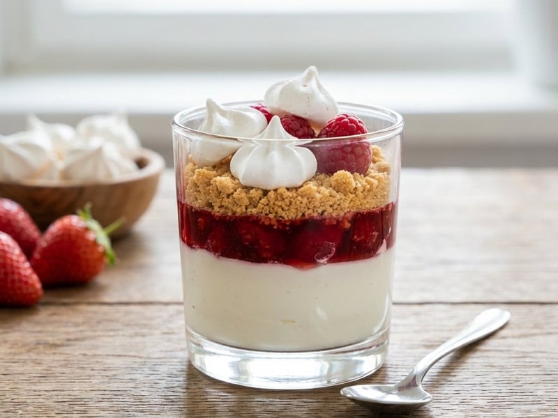 Berry Quark Dessert with Meringue