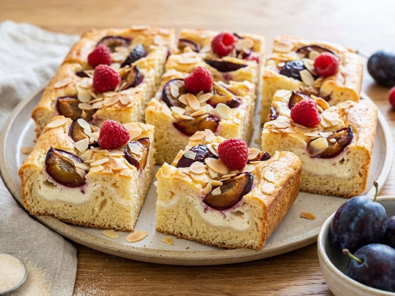 Saftiger Joghurtkuchen mit Sommerfrüchten und Quark