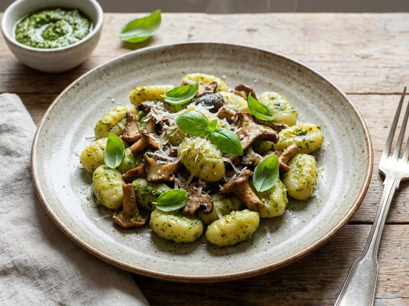 Gnocchi mit Champignons und Pesto | Schnelles Feierabendgericht