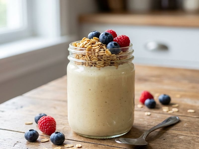 Pudding mit Waldfrüchten und Knusper-Haferflocken