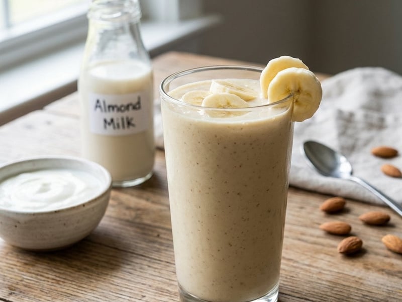 Cremiger Bananen-Smoothie mit Mandeldrink