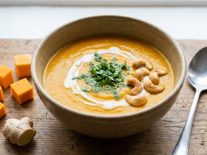 Kürbissuppe mit Karotten und Ingwer