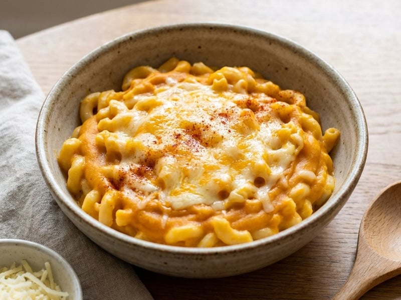 Cremige Mac 'n' Cheese mit Süßkartoffel-Sauce