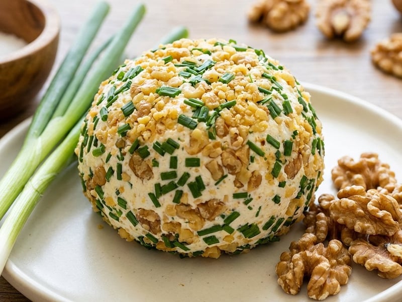 Frischkäse-Kugel mit Walnüssen