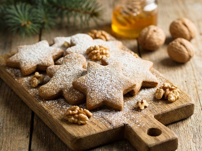 Gesunde Lebkuchen mit Honig und Walnüssen