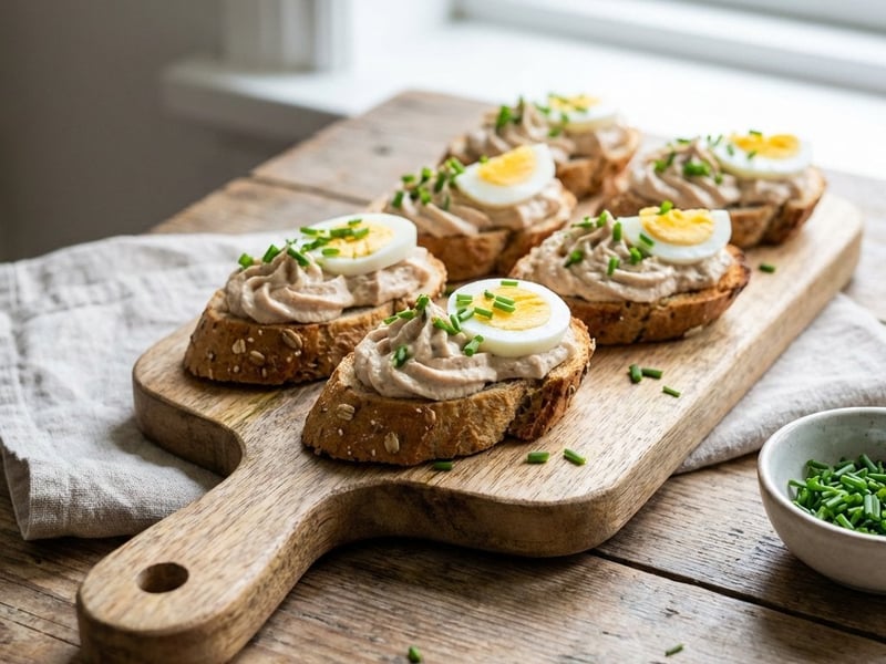 Canapés mit Thunfischaufstrich | Schneller Snack
