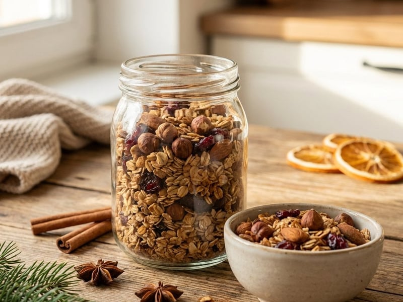 Weihnachtliches Granola mit Lebkuchengewürz