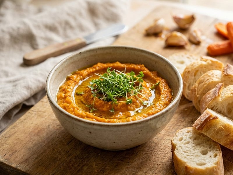 Gerösteter Karotten-Knoblauch-Aufstrich