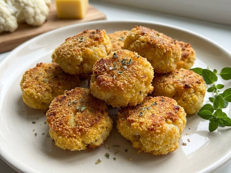 Knusprige Blumenkohl-Käse-Nuggets