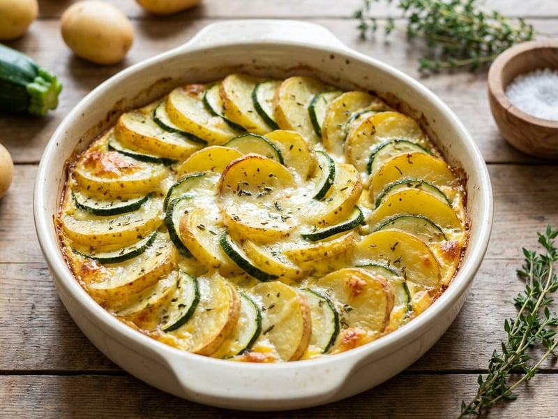 Kartoffel-Zucchini-Auflauf mit Mozzarella