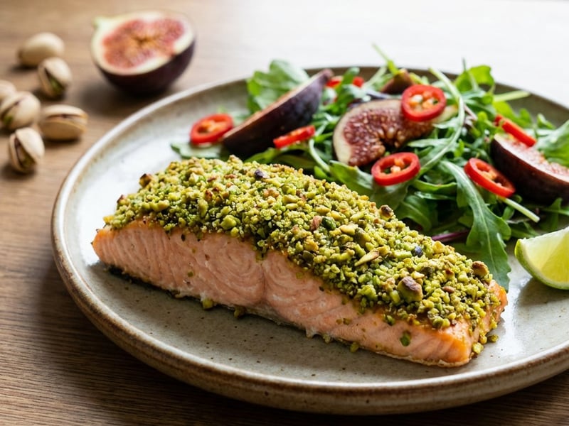 Lachs in Pistazienkruste mit Feigensalat