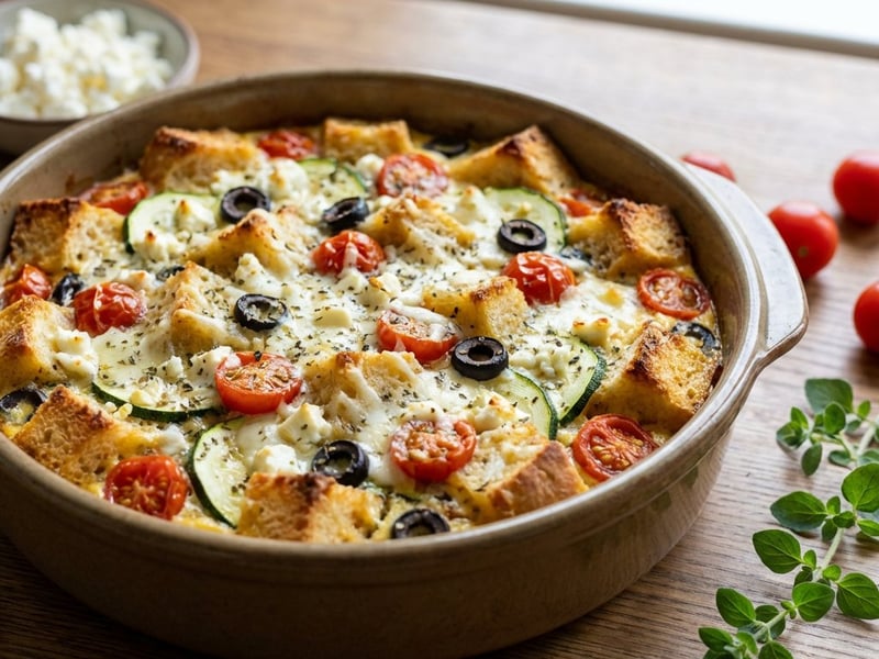 Mediterranean Strata | Savory Bread Pudding