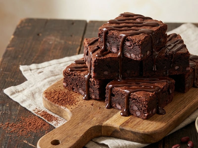 Moist Bean Brownies with Chocolate Glaze