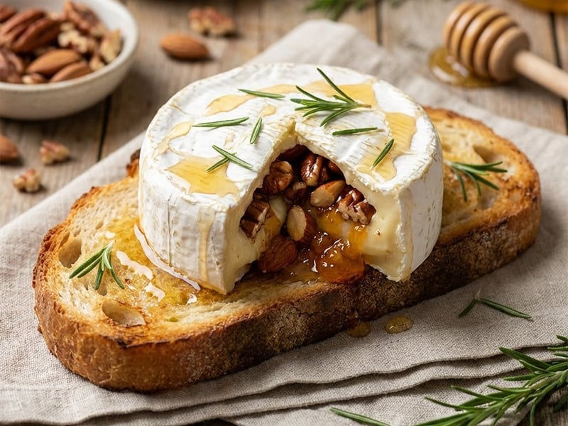 Gefüllter Camembert mit Nussfüllung