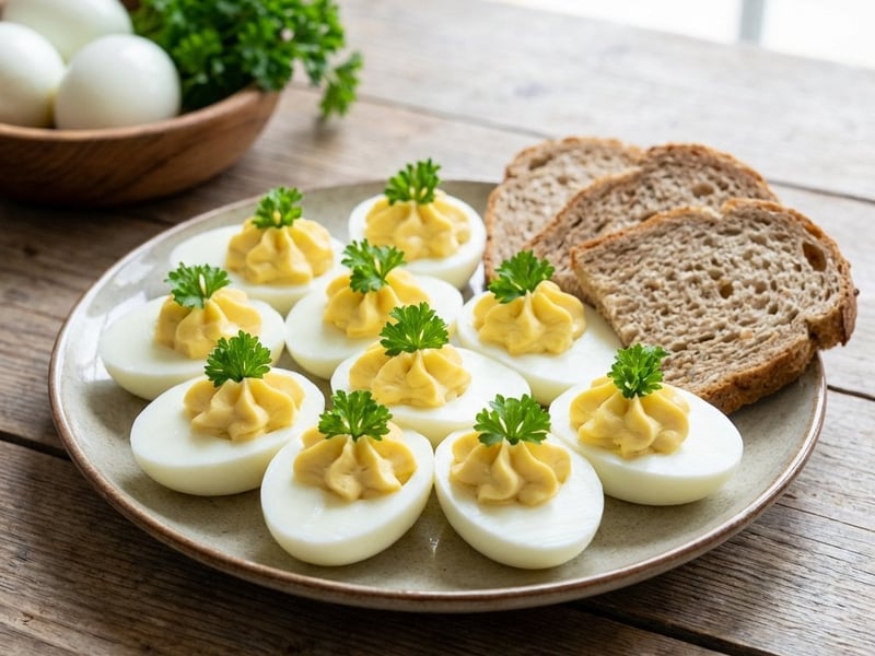 Gefüllte Eier mit Quark-Senf-Creme