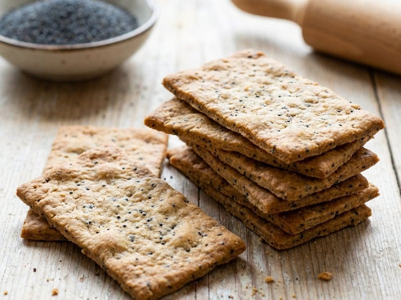 Salzige Dinkel-Cracker mit Mohn