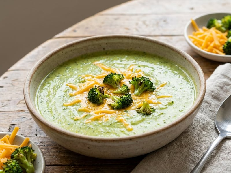 Brokkolicremesuppe mit Cheddar