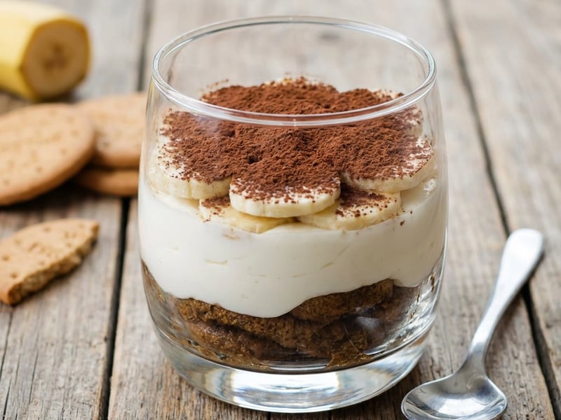 Zuckerfreie Keksschnitten mit Quark und Banane