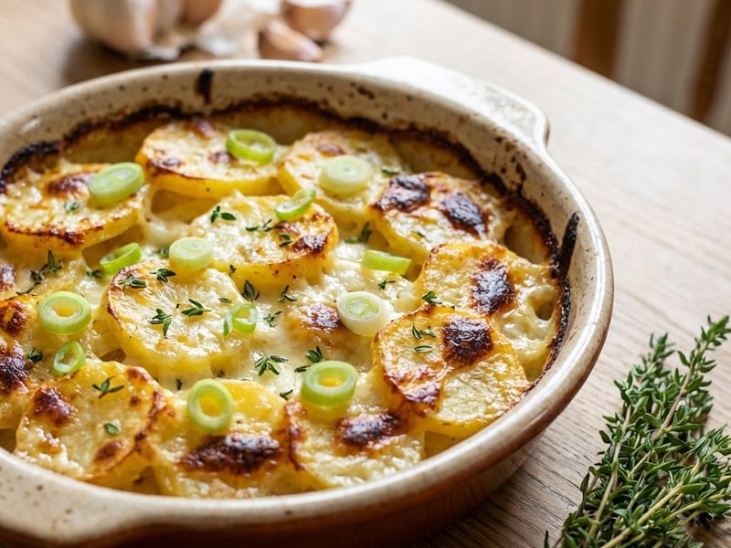 Gratinierte Kartoffeln mit Schafskäse