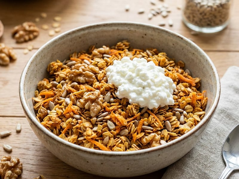 Herzhaftes Karotten-Granola | Knuspriger Snack