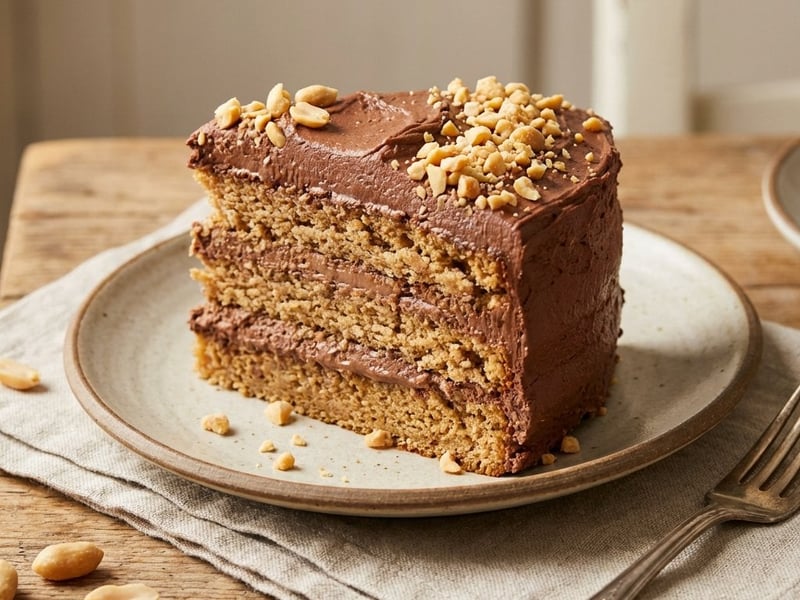 Gluten-Free Peanut Butter Cake with Chocolate Cream