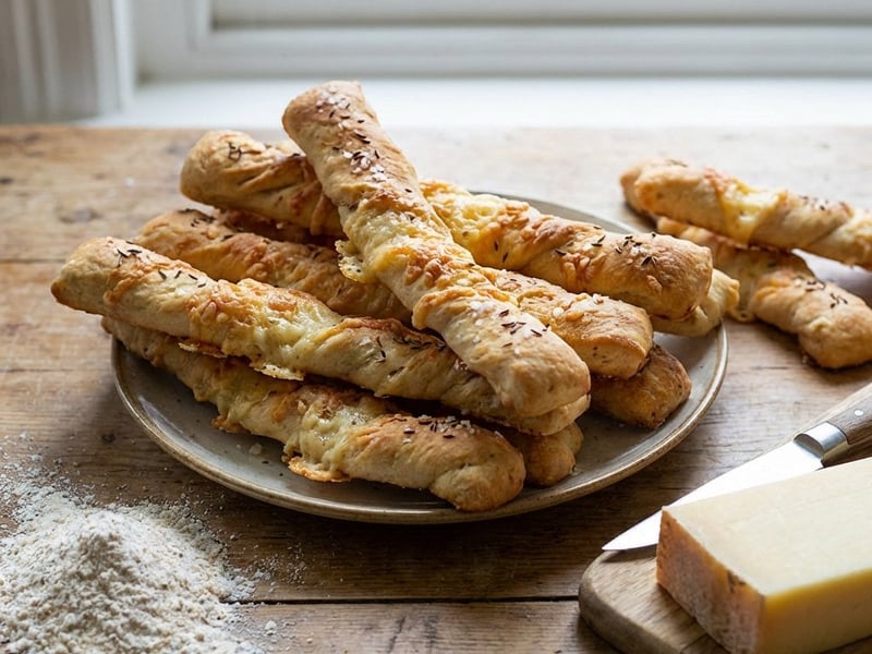 Knusprige Gruyère-Käsestangen