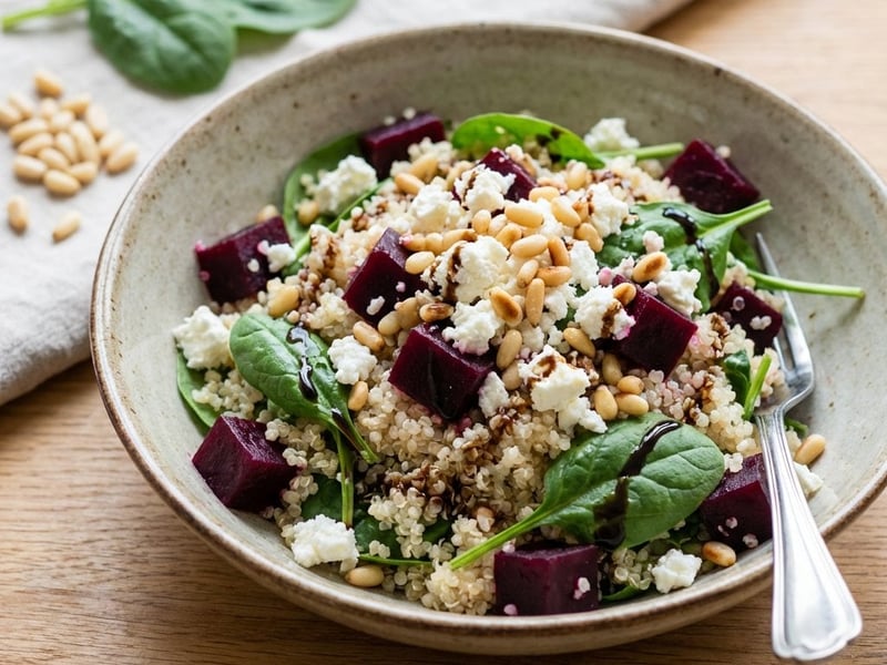 Quinoa-Salat mit Roter Bete und Feta