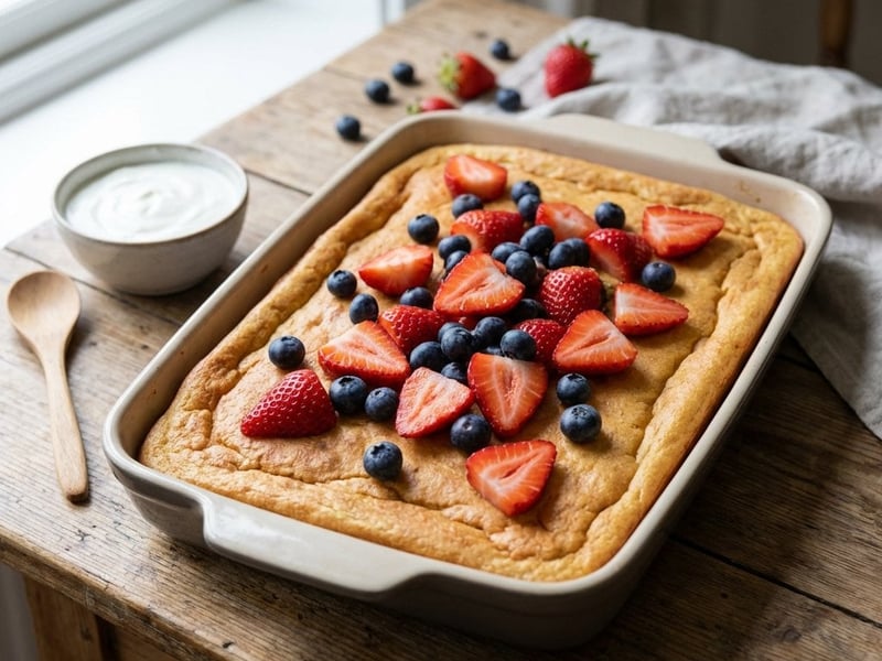 Ofen-Pfannkuchen mit Beeren