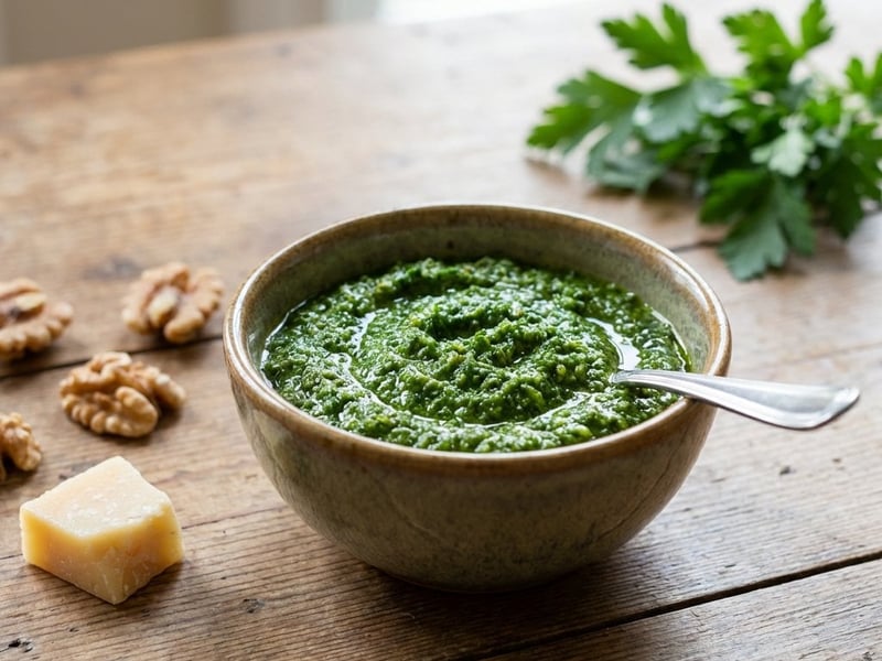 Frisches Petersilienpesto mit Walnüssen & Parmesan
