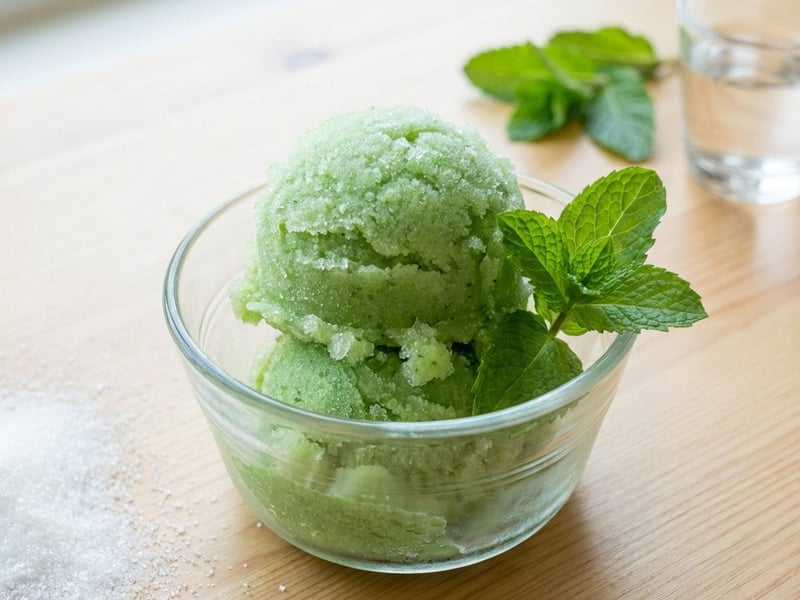 Erfrischendes Minzsorbet