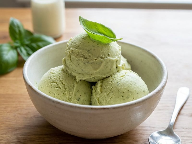 Cremiges Basilikumeis | Erfrischendes Sommer-Dessert