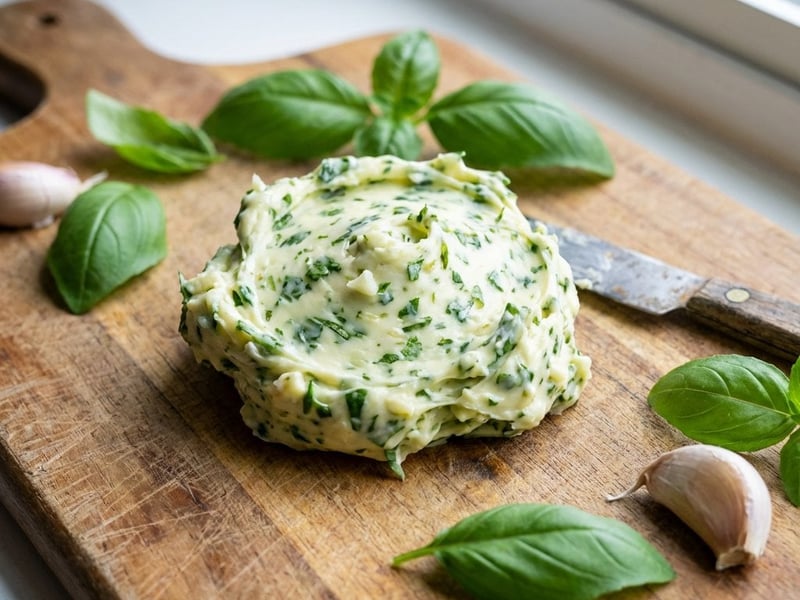 Aromatic Basil Butter with Garlic