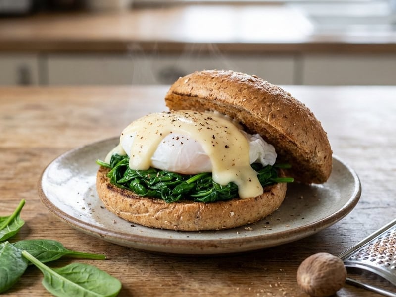 Eier Florentine mit Käsesauce