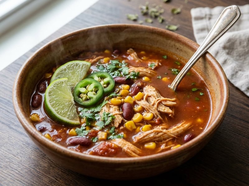 Mexican Soup with Chicken & Beans