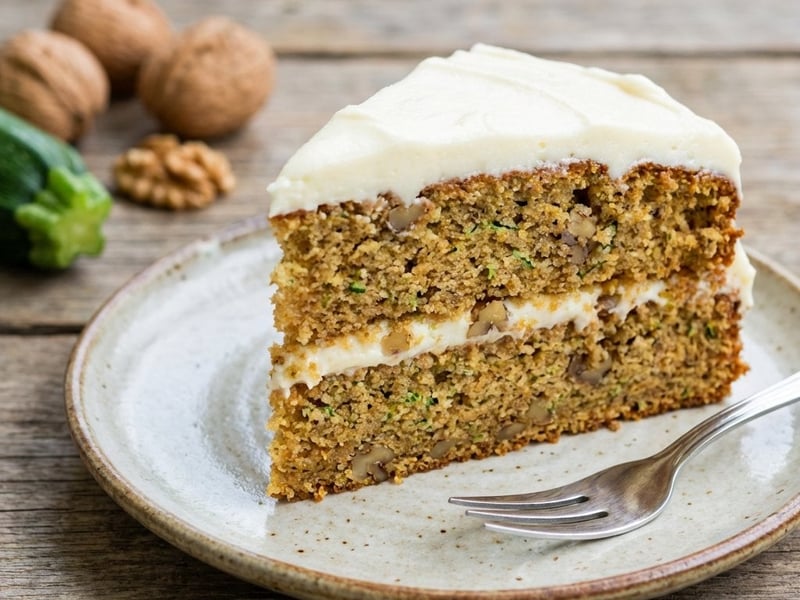 Glutenfreier Zucchini-Kuchen mit Walnüssen